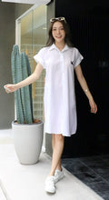 Load image into Gallery viewer, Women shirt dress with side pockets-White