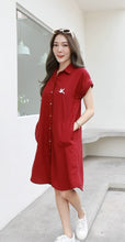 Load image into Gallery viewer, Women shirt dress with side pockets-Maroon