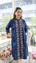 Load image into Gallery viewer, Denim Dress Embroideried (soft denim fabric) 1936