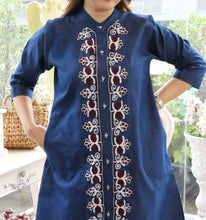 Load image into Gallery viewer, Denim Dress Embroideried (soft denim fabric) 1936