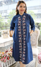 Load image into Gallery viewer, Denim Dress Embroideried (soft denim fabric) 1936