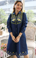 Load image into Gallery viewer, Denim Dress Embroideried (Soft Denim Fabric) - 1938-1825