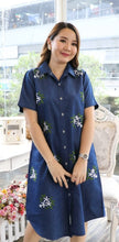 Load image into Gallery viewer, Denim Dress Embroideried (soft denim fabric) 1935