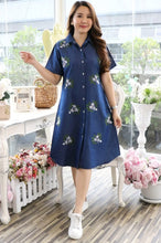 Load image into Gallery viewer, Denim Dress Embroideried (soft denim fabric) 1935