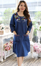 Load image into Gallery viewer, Denim Dress Embroideried (soft denim fabric) 1933