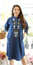 Load image into Gallery viewer, Denim Dress Embroideried (soft denim fabric) 17-1