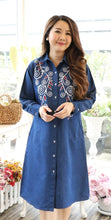 Load image into Gallery viewer, Denim Dress Embroideried (soft denim fabric) 17-2