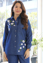 Load image into Gallery viewer, Denim Cordset Enhanced with Exquisite Embroidery 05