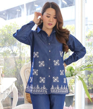 Load image into Gallery viewer, Embroidered Denim Coordsets: Elevate Your Style with Artful Elegance 04