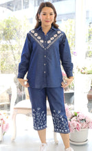 Load image into Gallery viewer, Embroidered Denim Coordsets: A Blend of Timeless Denim and Artistic Elegance 03