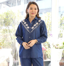 Load image into Gallery viewer, Embroidered Denim Coordsets: A Blend of Timeless Denim and Artistic Elegance 03