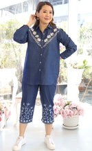 Load image into Gallery viewer, Embroidered Denim Coordsets: A Blend of Timeless Denim and Artistic Elegance 03