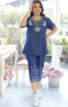 Load image into Gallery viewer, Embroidered Denim Coordsets Half Sleeves 01