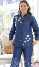 Load image into Gallery viewer, Denim Cordset Enhanced with Exquisite Embroidery 05