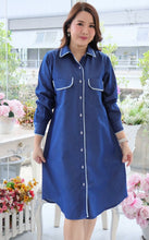 Load image into Gallery viewer, Denim dress full sleeve embroidery A9