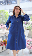 Load image into Gallery viewer, Denim dress full sleeve embroidery A11