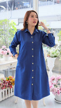 Load image into Gallery viewer, Denim dress full sleeve embroidery A11