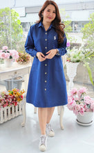 Load image into Gallery viewer, Denim dress full sleeve embroidery A5