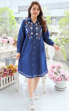 Load image into Gallery viewer, Denim dress full sleeve embroidery A4