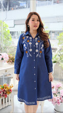 Load image into Gallery viewer, Denim dress full sleeve embroidery A4