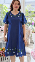 Load image into Gallery viewer, Denim dress full sleeve embroidery A3