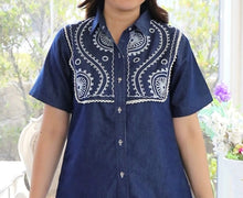 Load image into Gallery viewer, Denim Dress With Embroideried (Soft Denim Fabric) - 2001