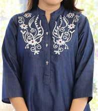 Load image into Gallery viewer, Denim Dress With Embroideried (Soft Denim Fabric) - 2004
