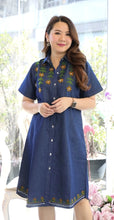 Load image into Gallery viewer, Denim Dress With Embroideried (Soft Denim Fabric) - 2003