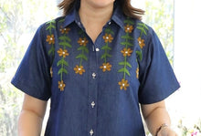 Load image into Gallery viewer, Denim Dress With Embroideried (Soft Denim Fabric) - 2003