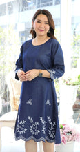 Load image into Gallery viewer, Denim Dress With Embroideried (Soft Denim Fabric) - 1924-2