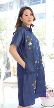 Load image into Gallery viewer, Denim Dress With Embroideried (Soft Denim Fabric) - new7
