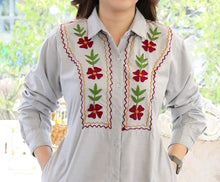 Load image into Gallery viewer, Fashionable Trendy Embroidered Dress – GRAY