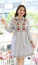 Load image into Gallery viewer, Fashionable Trendy Embroidered Dress – GRAY