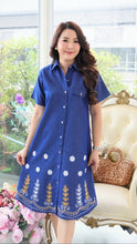 Load image into Gallery viewer, Denim Dress Embroideried (soft denim fabric) 1819 New