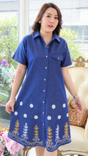 Load image into Gallery viewer, Denim Dress Embroideried (soft denim fabric) 1819 New