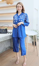 Load image into Gallery viewer, Rayon Coordinated Set with Embroidery 01-Royal Blue