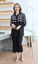 Load image into Gallery viewer, Rayon Coordinated Set with Embroidery 01-Black