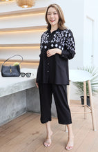 Load image into Gallery viewer, Rayon Coordinated Set with Embroidery 01-Black