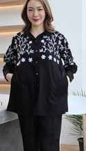 Load image into Gallery viewer, Rayon Coordinated Set with Embroidery 01-Black