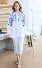 Load image into Gallery viewer, Rayon Coordinated Set with Embroidery 01-White