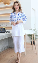 Load image into Gallery viewer, Rayon Coordinated Set with Embroidery 01-White