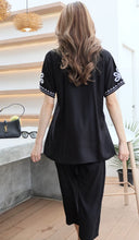 Load image into Gallery viewer, Rayon Coordinated Set with Embroidery 02-Black