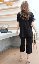 Load image into Gallery viewer, Rayon Coordinated Set with Embroidery 02-Black