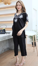 Load image into Gallery viewer, Rayon Coordinated Set with Embroidery 02-Black