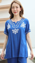 Load image into Gallery viewer, Rayon Top Half Sleeves T-02-Blue