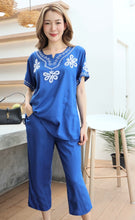 Load image into Gallery viewer, Rayon Coordinated Set with Embroidery 02-Royal Blue