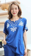 Load image into Gallery viewer, Rayon Top Half Sleeves T-02-Blue