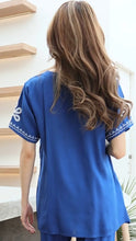 Load image into Gallery viewer, Rayon Top Half Sleeves T-02-Blue
