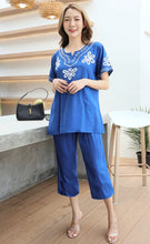 Load image into Gallery viewer, Rayon Coordinated Set with Embroidery 02-Royal Blue