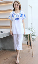 Load image into Gallery viewer, Rayon Coordinated Set with Embroidery 02-White
